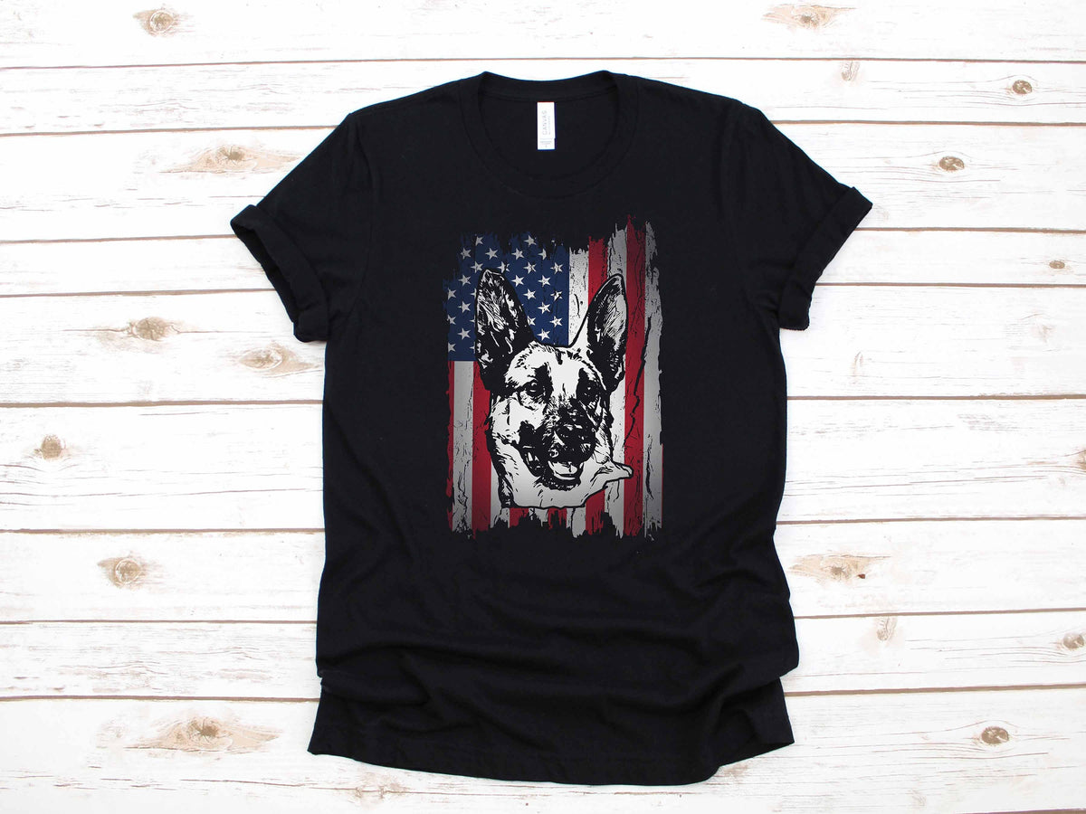 K9 Police Officer German Shepherd Gift American Flag USA Long Sleeve Hoodie Sweatshirt Tank Top Hoodie – Fan Favorite · High-Quality Print