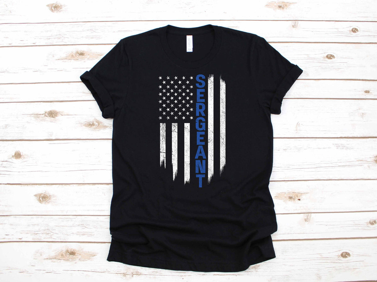 Sergeant Police Officer TShirt Gift American Flag USA Long Sleeve Hoodie Sweatshirt Tank Top Hoodie – Bold Style · Trending Graphic Apparel