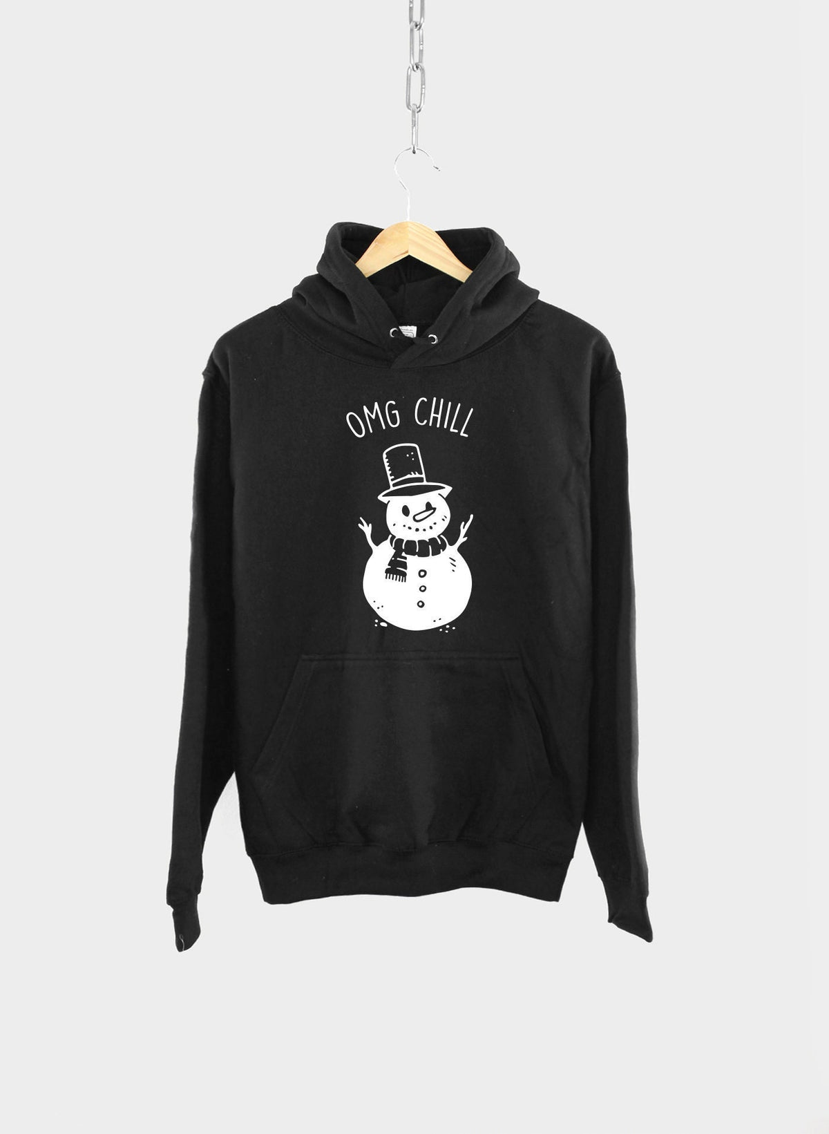 Snowman Hoodie OMG Chill Christmas Sweater Hoodie – Premium Graphic · High-Quality Print