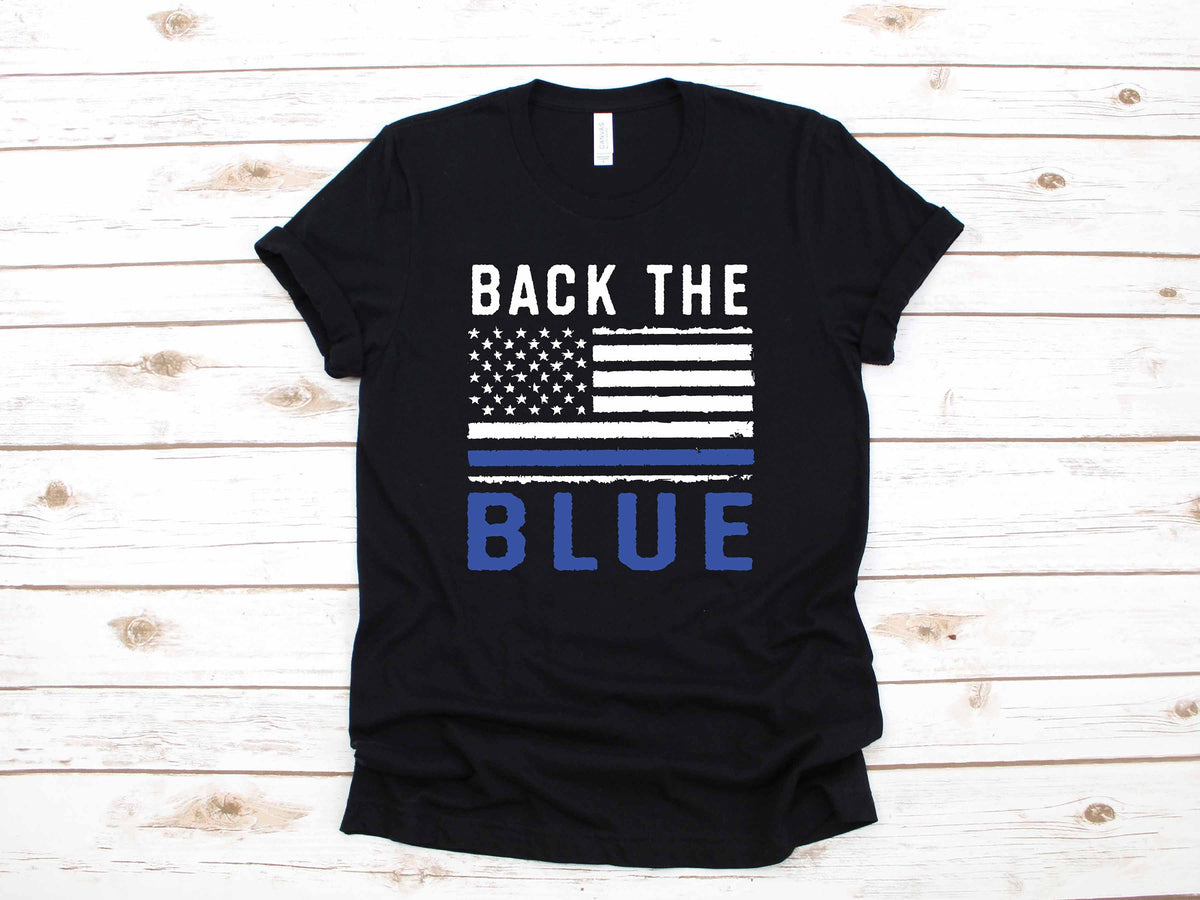 Police Back The Blue USA Flag Law Enforcement Gift TShirt Long Sleeve Sweatshirt Hoodie Tank Top Hoodie – Premium Graphic · High-Quality Print