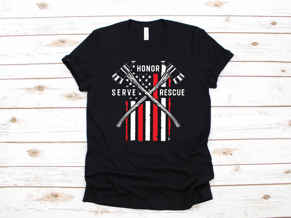 Firefighter Thin Red Line Honor Protect USA Flag Gift TShirt Long Sleeve Sweatshirt Hoodie Tank Top Hoodie – Cozy Vibes · Top Pick For Any Outfit