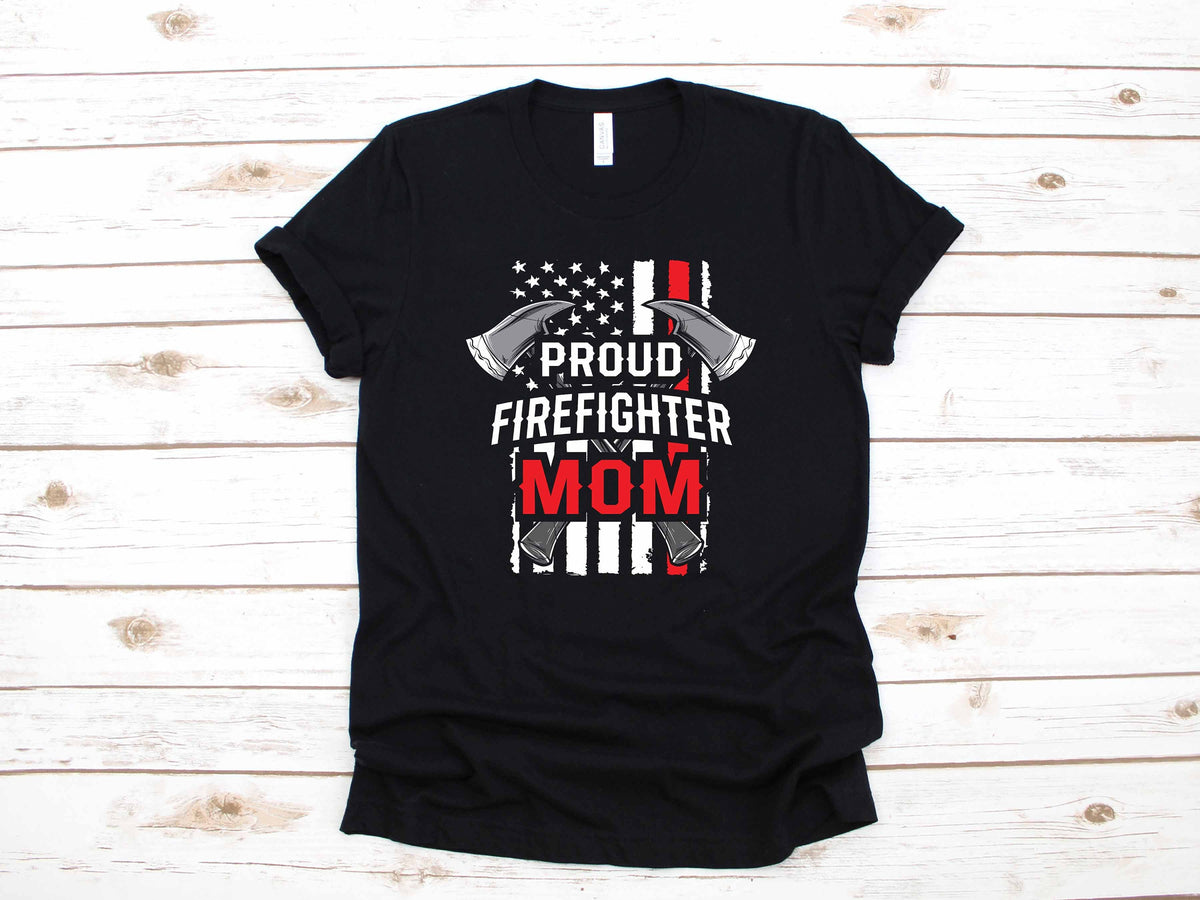 Firefighter Mom Thin Red Line American Flag Gift TShirt Long Sleeve Sweatshirt Hoodie Tank Top Hoodie – Easygoing Wear · High-Quality Print