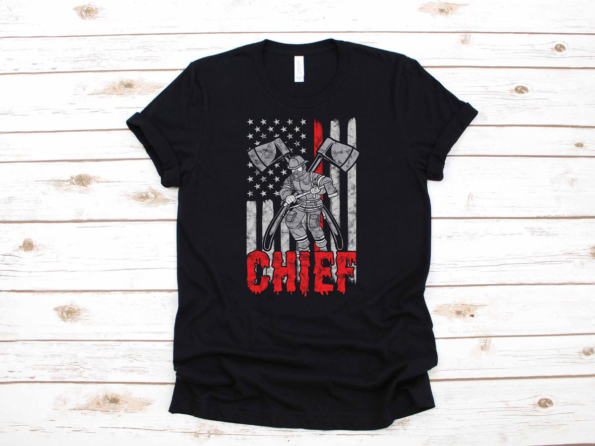 Firefighter Chief Thin Red Line USA Flag Gift TShirt Long Sleeve Sweatshirt Hoodie Tank Top Hoodie – Bold Style · High-Quality Print