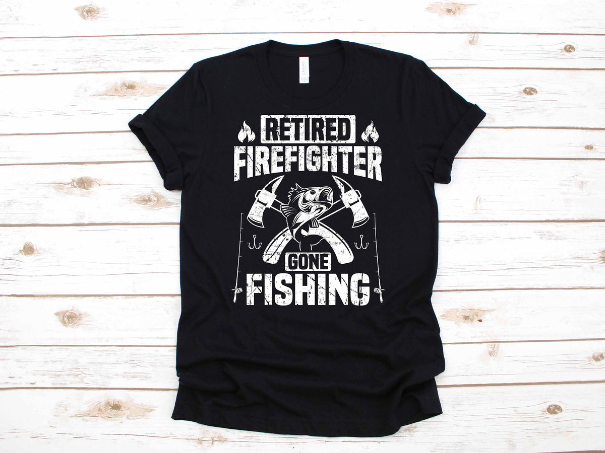 Retired Firefighter Retirement Fishing Fisherman Gift TShirt Long Sleeve Sweatshirt Hoodie Tank Top Hoodie – Easygoing Wear · Trending Graphic Apparel