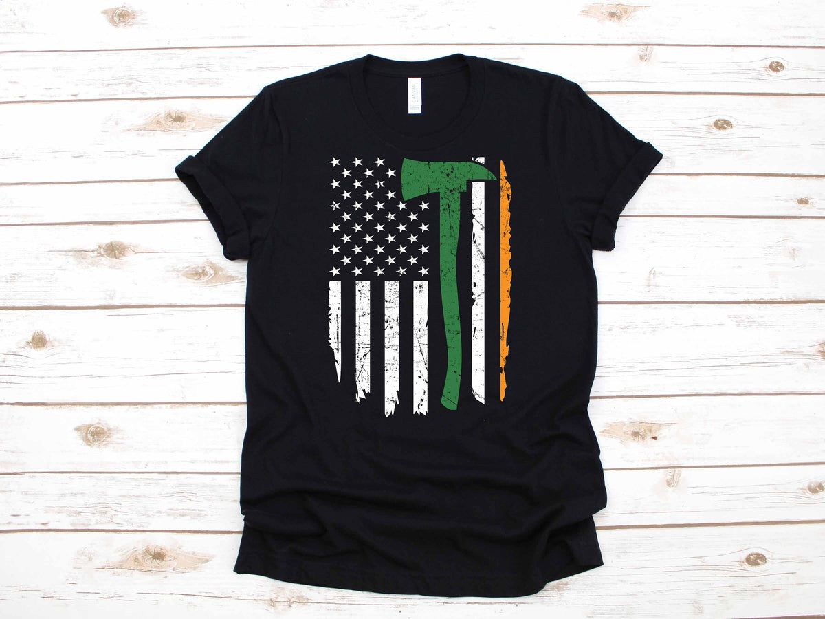 Irish Firefighter USA Flag Gift TShirt Long Sleeve Sweatshirt Hoodie Tank Top Hoodie – Soft Feel · Trending Graphic Apparel