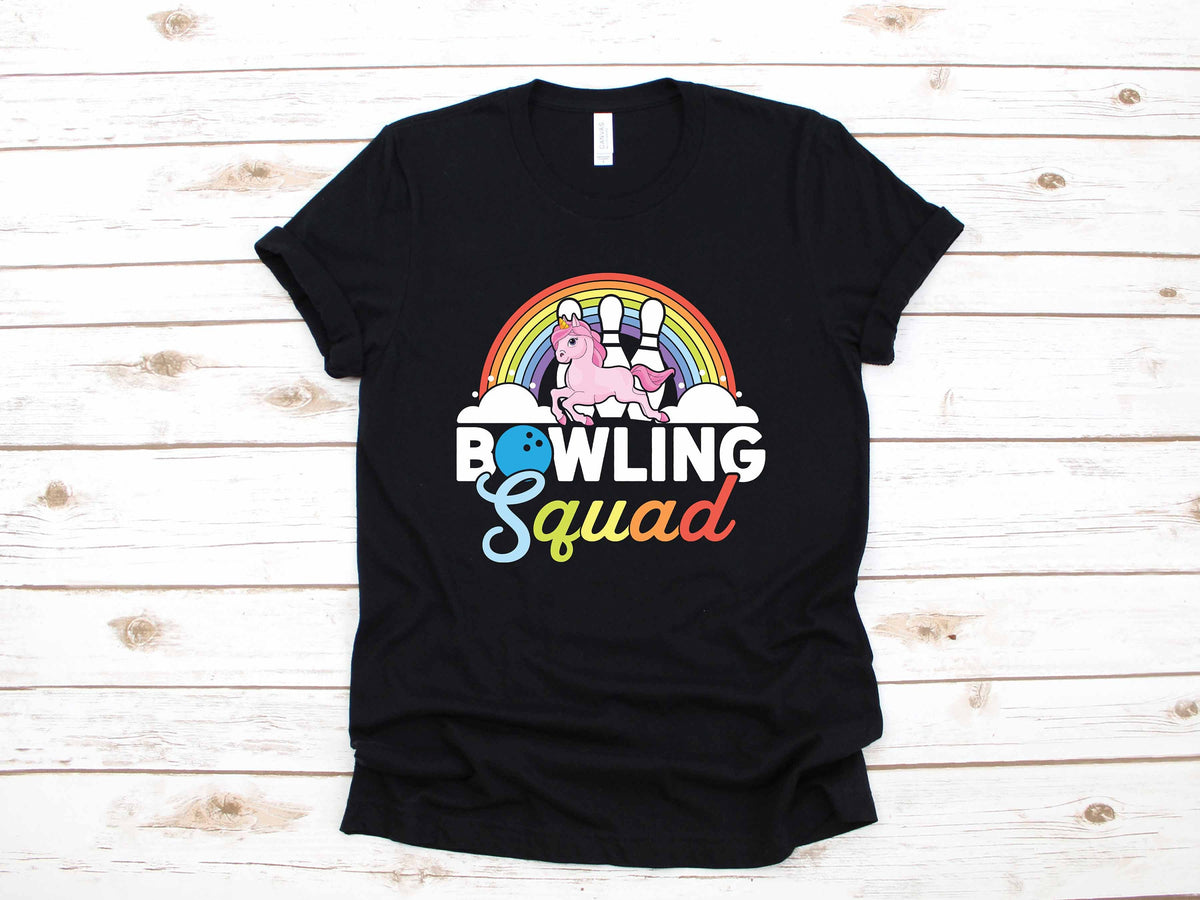 Bowling Squad Rainbow Unicorn League Team Apparel Funny Matching Bowler Gift TShirt Long Sleeve Sweatshirt Hoodie Tank Top Hoodie – Bold Style · Great Gift For Fans