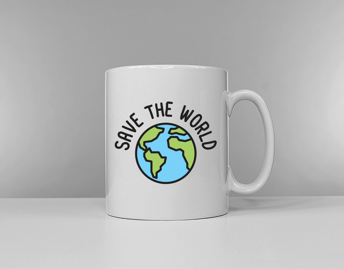 Save The World Coffee Mug Office Coffee Mug Graphic Tee – Premium Graphic · High-Quality Print