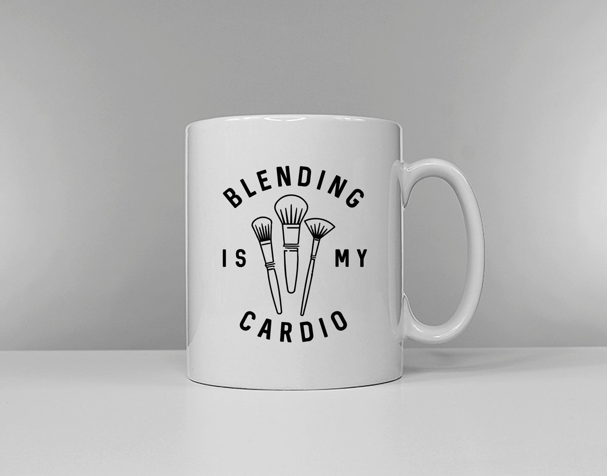 Blending Is My Cardio Coffee Mug Girls Gift Make Up Makeup Artist Gift Graphic Tee – Fan Favorite · Great Gift For Fans