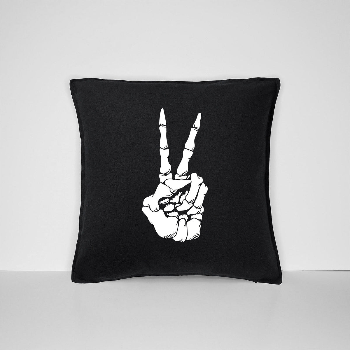 Black Skeleton Peace Hand Pillow Case Pillow Case Gothic Home Decor Cushion Cover Graphic Tee – Warm & Stylish · Great Gift For Fans