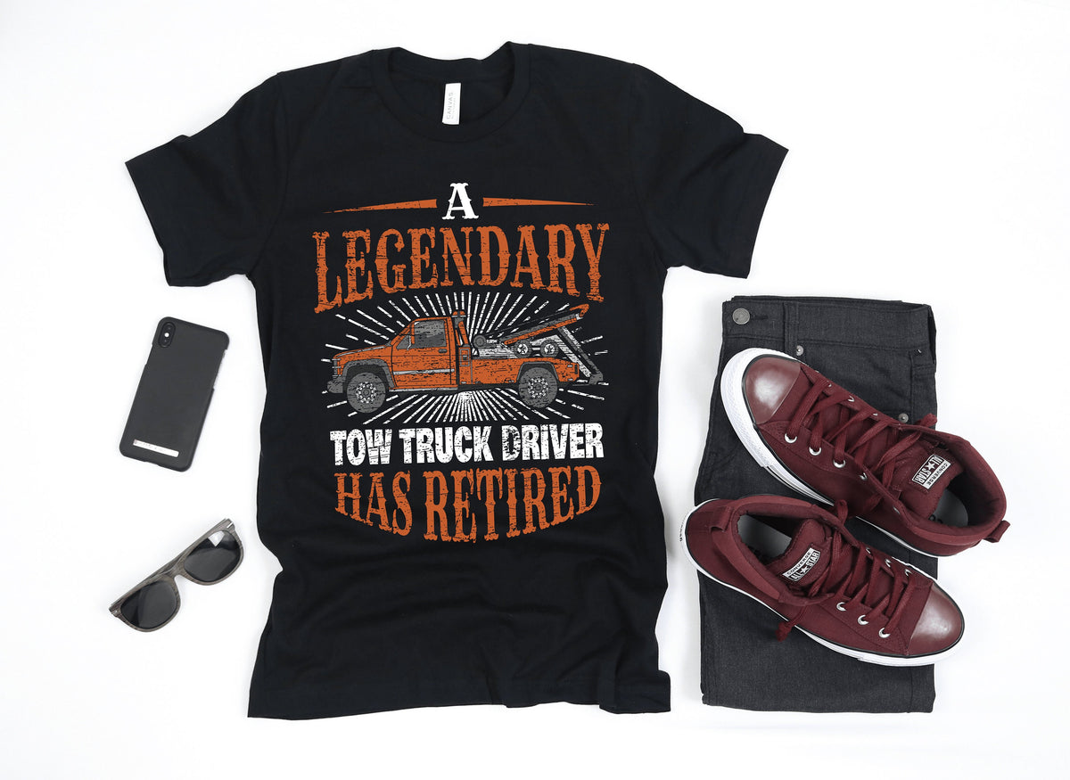 Retired Tow Truck Driver Retirement Gift TShirt Tank Top Hoodie Sweatshirt Long Sleeve Apparel Gift Hoodie – Soft Feel · Great Gift For Fans