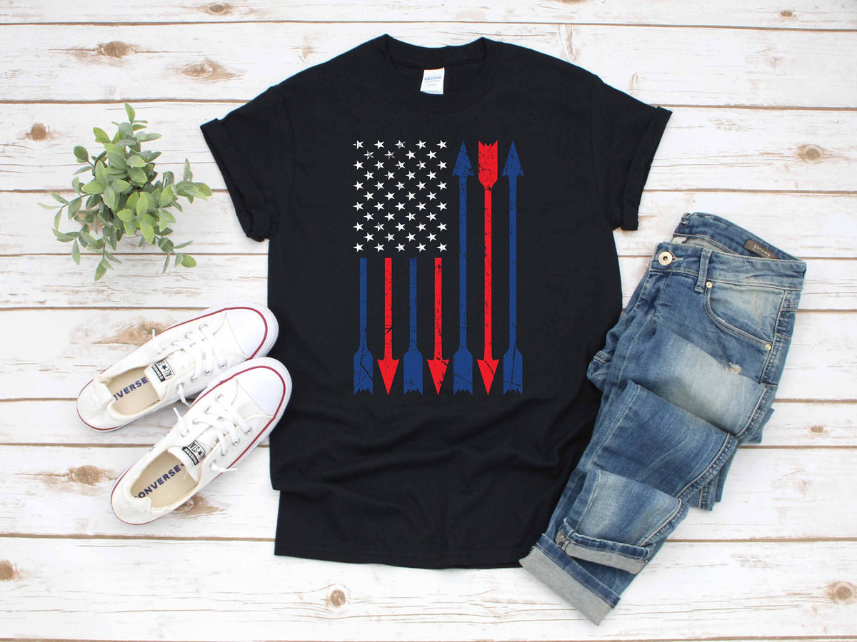 Archery Bow and Arrow Hunting American Flag TShirt Tank Top Hoodie Hoodie Long Sleeve Apparel Gift Hoodie – Soft Feel · Great Gift For Fans