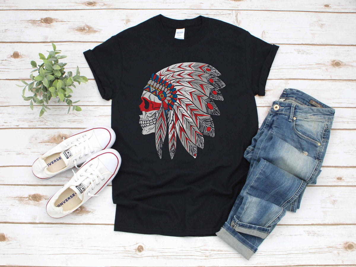 Native American Skull TShirt Tank Top Hoodie Hoodie Long Sleeve Apparel Gift Hoodie – Soft Feel · Trending Graphic Apparel