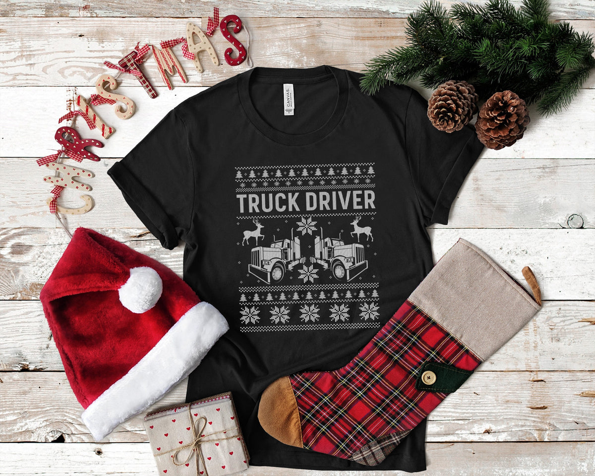 Ugly Truck Driver Christmas TShirt Funny Trucker Tank Top Hoodie Sweatshirt Long Sleeve Hoodie Apparel Gift Hoodie – Cozy Vibes · Trending Graphic Apparel