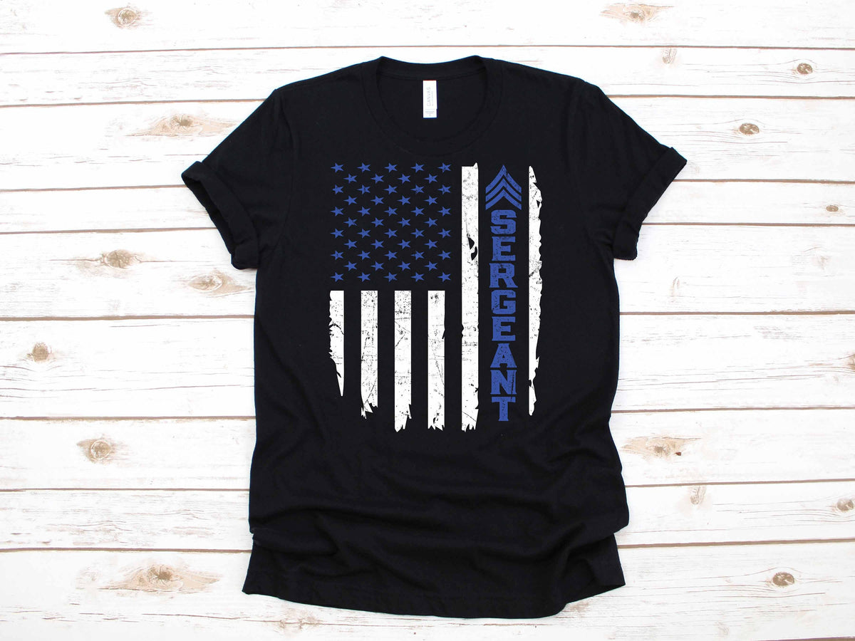 Police Sergeant USA Flag Law Enforcement Gift TShirt Long Sleeve Sweatshirt Hoodie Tank Top Hoodie – Fan Favorite · Great Gift For Fans