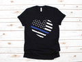 Police Heart Spouse USA Flag Law Enforcement Gift TShirt Long Sleeve Sweatshirt Hoodie Tank Top Hoodie – Premium Graphic · Great Gift For Fans