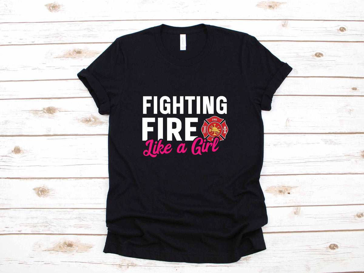 Girl Firefighter Woman Female Gift TShirt Long Sleeve Sweatshirt Hoodie Tank Top Hoodie – Premium Graphic · Great Gift For Fans