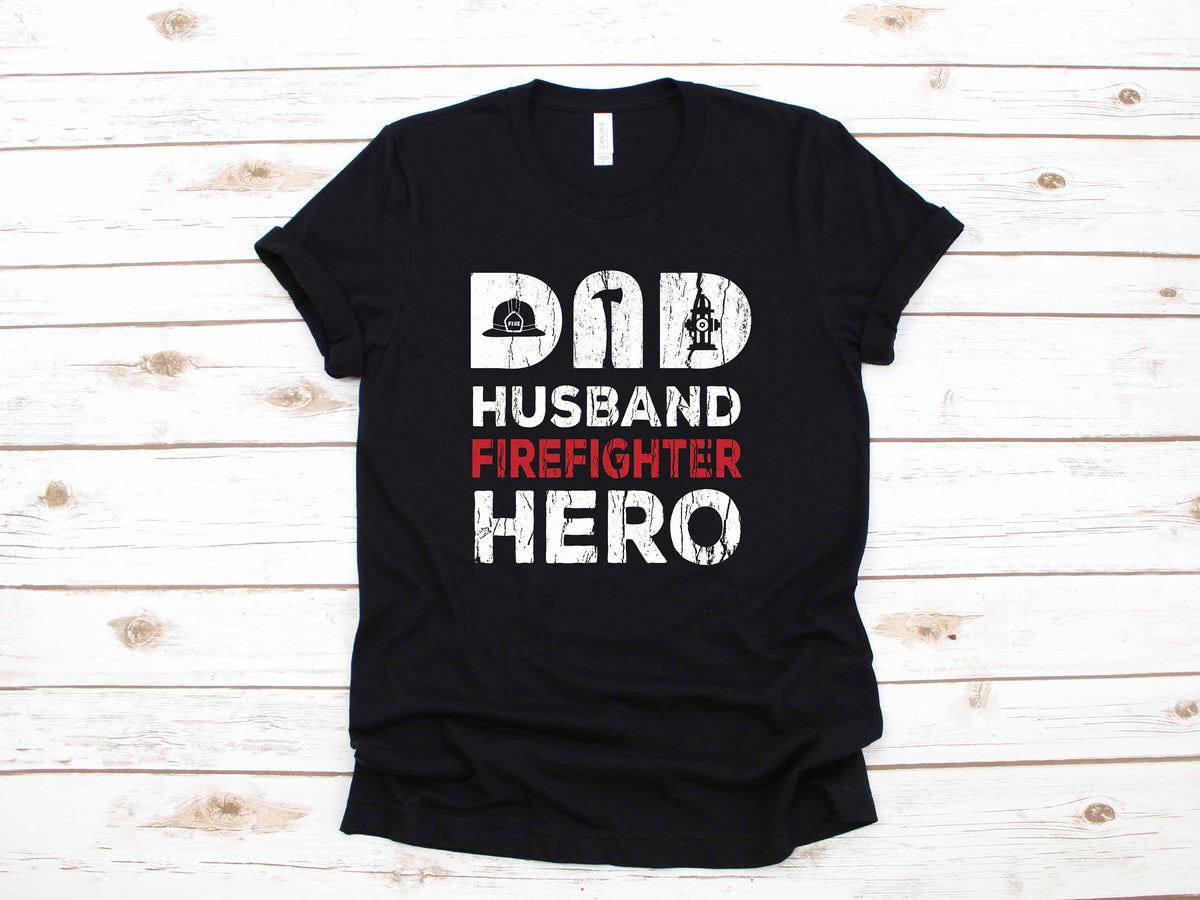 Firefighter Dad Husband Hero Gift TShirt Long Sleeve Sweatshirt Hoodie Tank Top Hoodie – Aesthetic Look · Perfect For Daily Wear