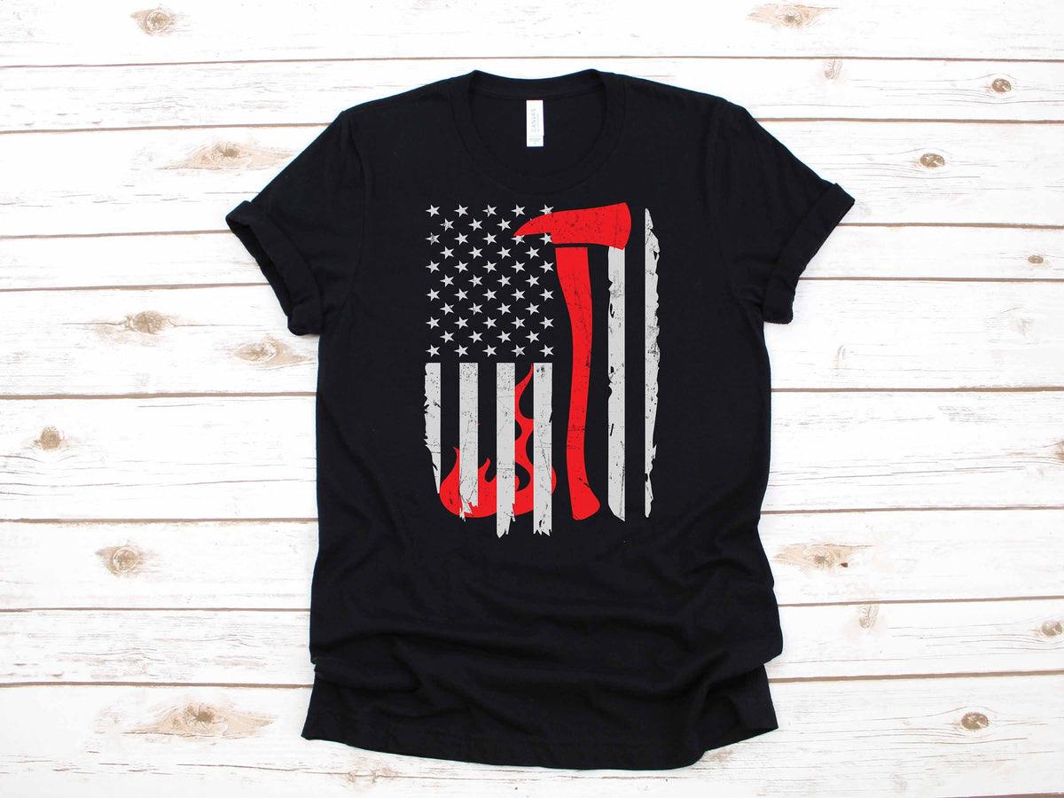 Firefighter Thin Red Line USA Flag Gift TShirt Long Sleeve Sweatshirt Hoodie Tank Top Hoodie – Fan Favorite · Trending Graphic Apparel