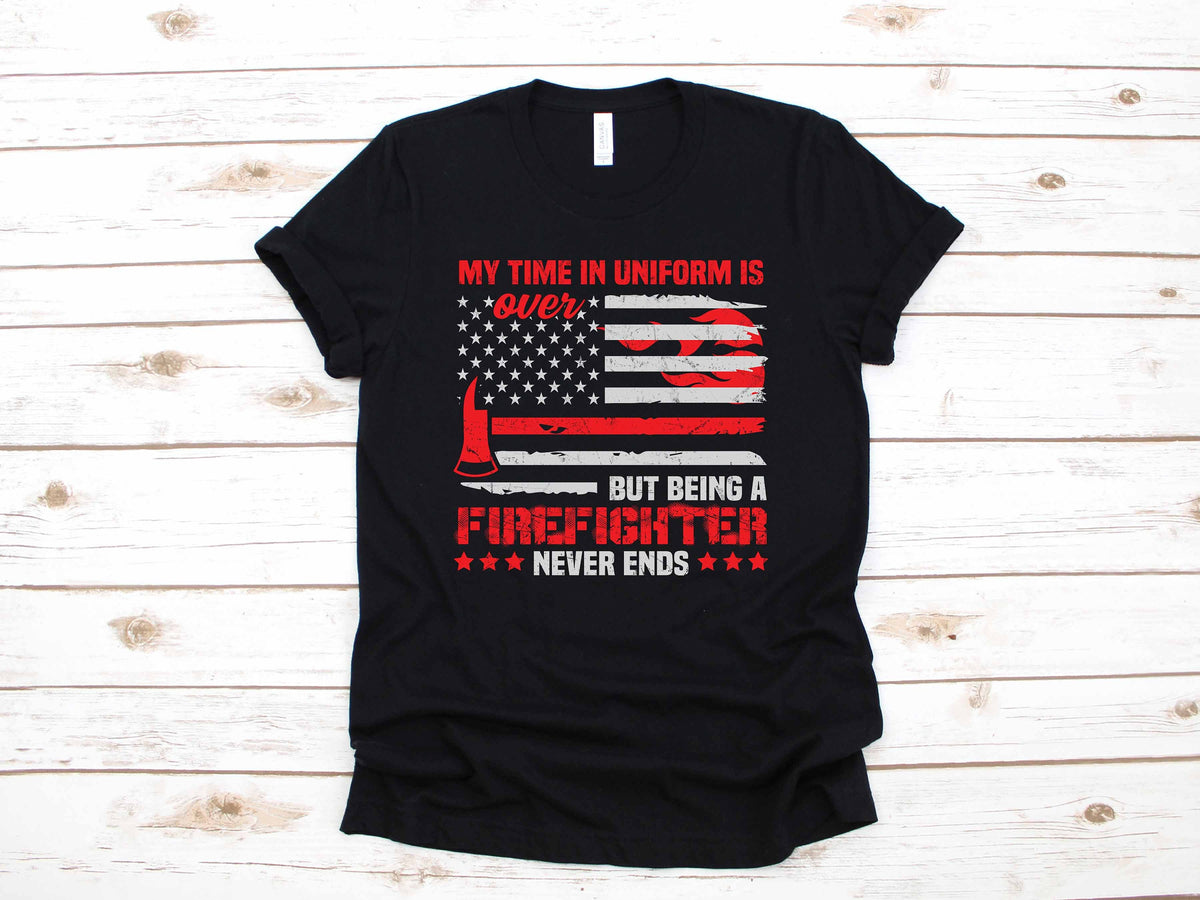 Retired Firefighter Retirement Thin Red Line Gift TShirt Long Sleeve Sweatshirt Hoodie Tank Top Hoodie – Bold Style · Great Gift For Fans