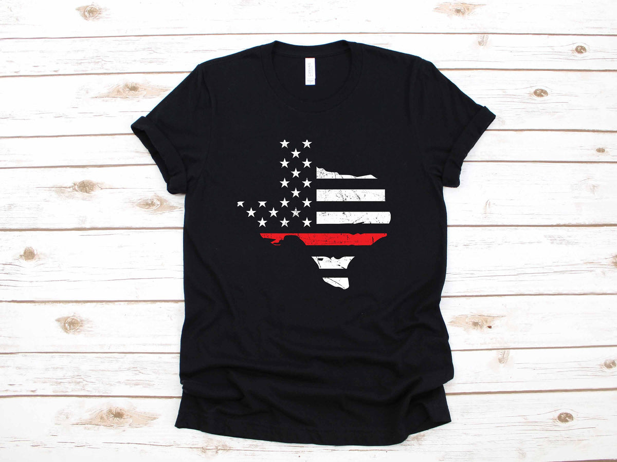 Texan Firefighter Texas Thin Red Line USA Flag Gift TShirt Long Sleeve Sweatshirt Hoodie Tank Top Hoodie – Fan Favorite · Must-Have Style