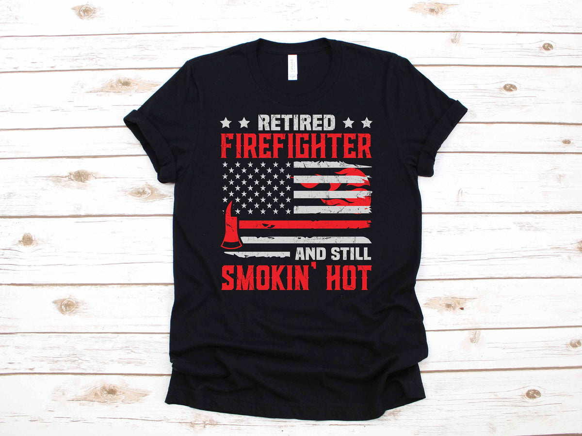 Funny Retired Firefighter Retirement Thin Red Line Gift TShirt Long Sleeve Sweatshirt Hoodie Tank Top Hoodie – Aesthetic Look · Great Gift For Fans
