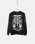 Twin Pregnancy Announcement Halloween Twins Maternity Sweatshirt With Pregnant Skeleton Xray Sweatshirt – Fan Favorite · High-Quality Print