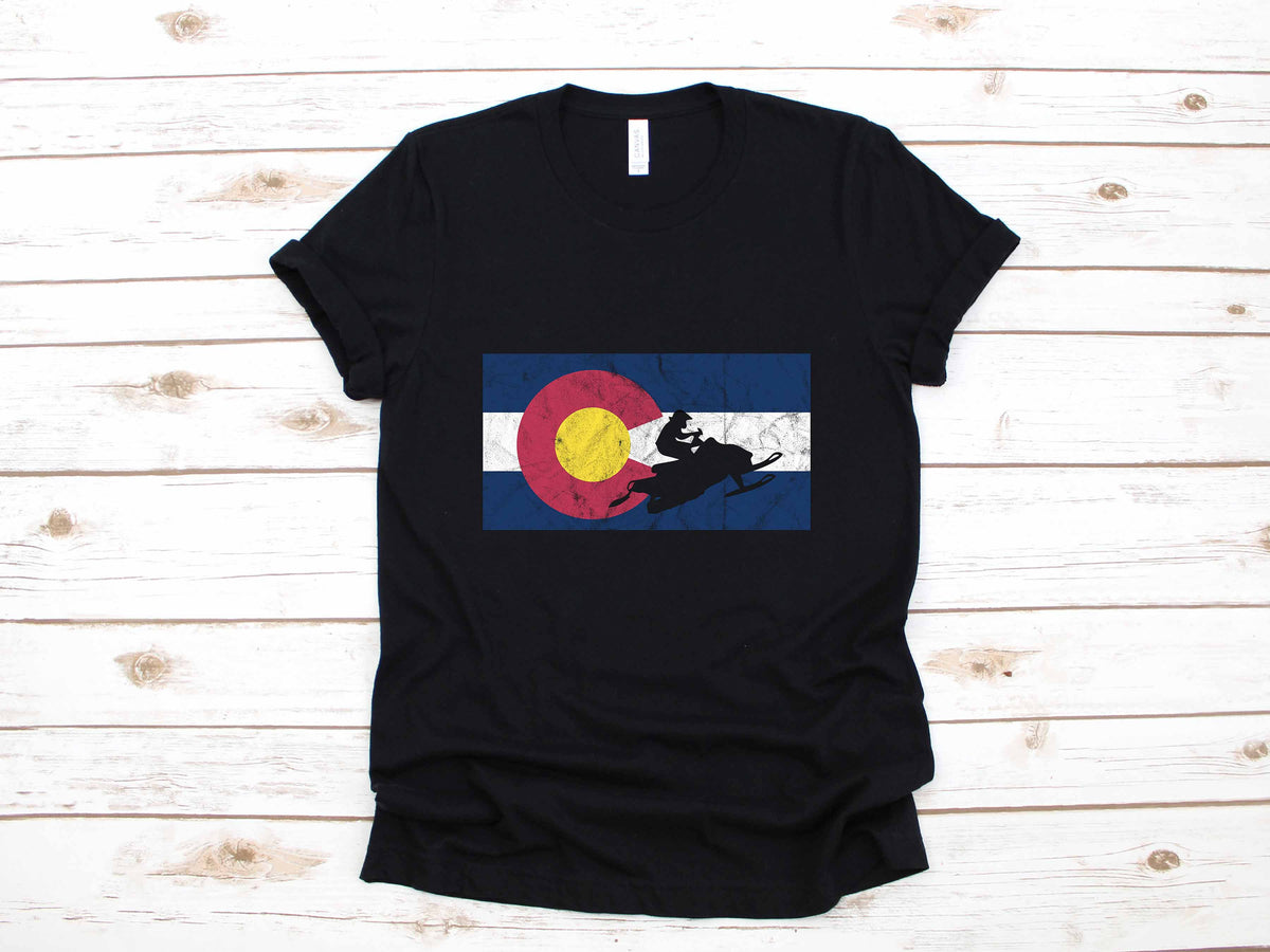 Snowmobile Colorado Flag Apparel Snowmobiling Gift TShirt Long Sleeve Sweatshirt Hoodie Tank Top Hoodie – Soft Feel · High-Quality Print