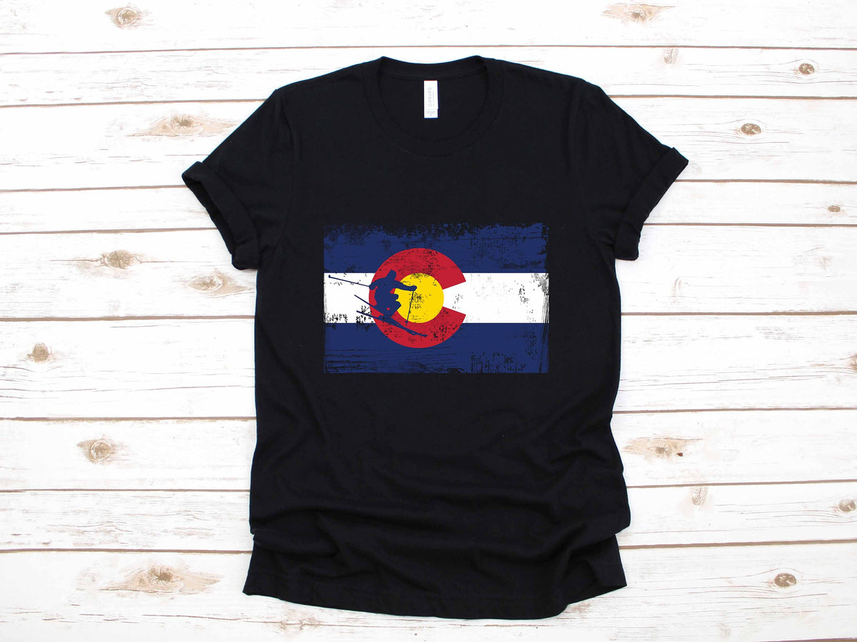 Ski Colorado Flag Apparel Skiing Gift TShirt Long Sleeve Sweatshirt Hoodie Tank Top Hoodie – Bold Style · Top Pick For Any Outfit