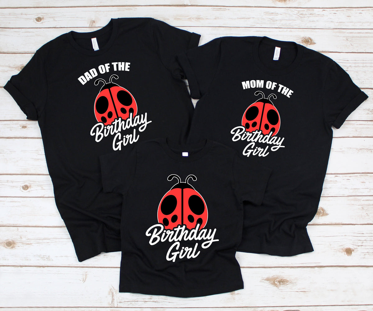 Birthday Girl Ladybug Themed Party Cute Matching Family Mom Dad TShirt TShirt Hoodie Baby One Piece Hoodie – Cozy Vibes · Great Gift For Fans