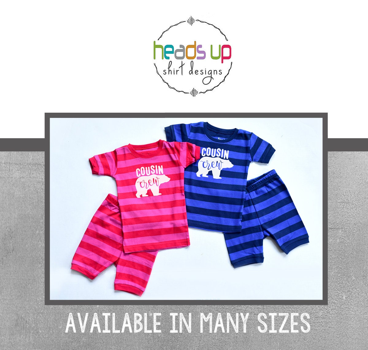 Cousin Crew Bear Pajamas Matching Cousin Pajamas Holiday Christmas Toddler Boy PJs Girl Baby Family Xmas Popular Coordinating Summer Gift Graphic Tee – Everyday Comfort · Perfect For Daily Wear