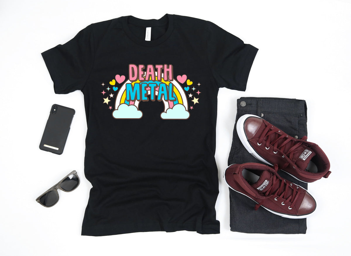 Death Metal Music Rainbow Funny Concert TShirt Tank Top Hoodie Sweatshirt Long Sleeve Child Apparel Gift Hoodie – Soft Feel · Must-Have Style