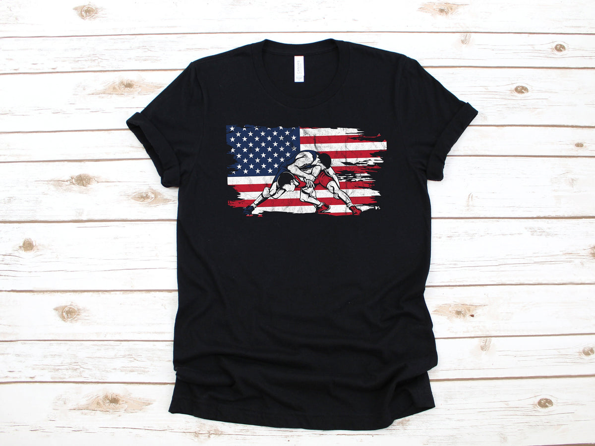 Wrestling American Flag USA Wrestler TShirt Tank Top Hoodie Sweatshirt Long Sleeve Apparel Gift Hoodie – Fan Favorite · Great Gift For Fans