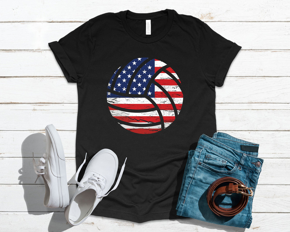 Volleyball American Flag USA Apparel Gift TShirt Long Sleeve Sweatshirt Hoodie Tank Top Hoodie – Feel-Good Design · High-Quality Print