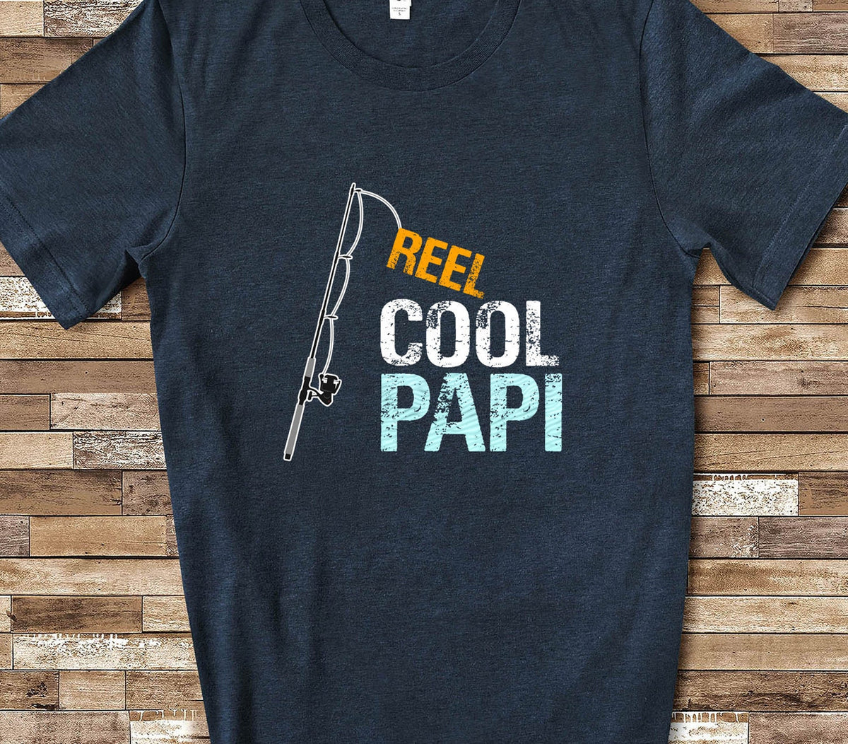 Reel Cool Papi Shirt Tshirt Papi Gift from Granddaughter Grandson Birthday Christmas Fathers Day Gifts for Papi Graphic Tee – Bold Style · Top Pick For Any Outfit