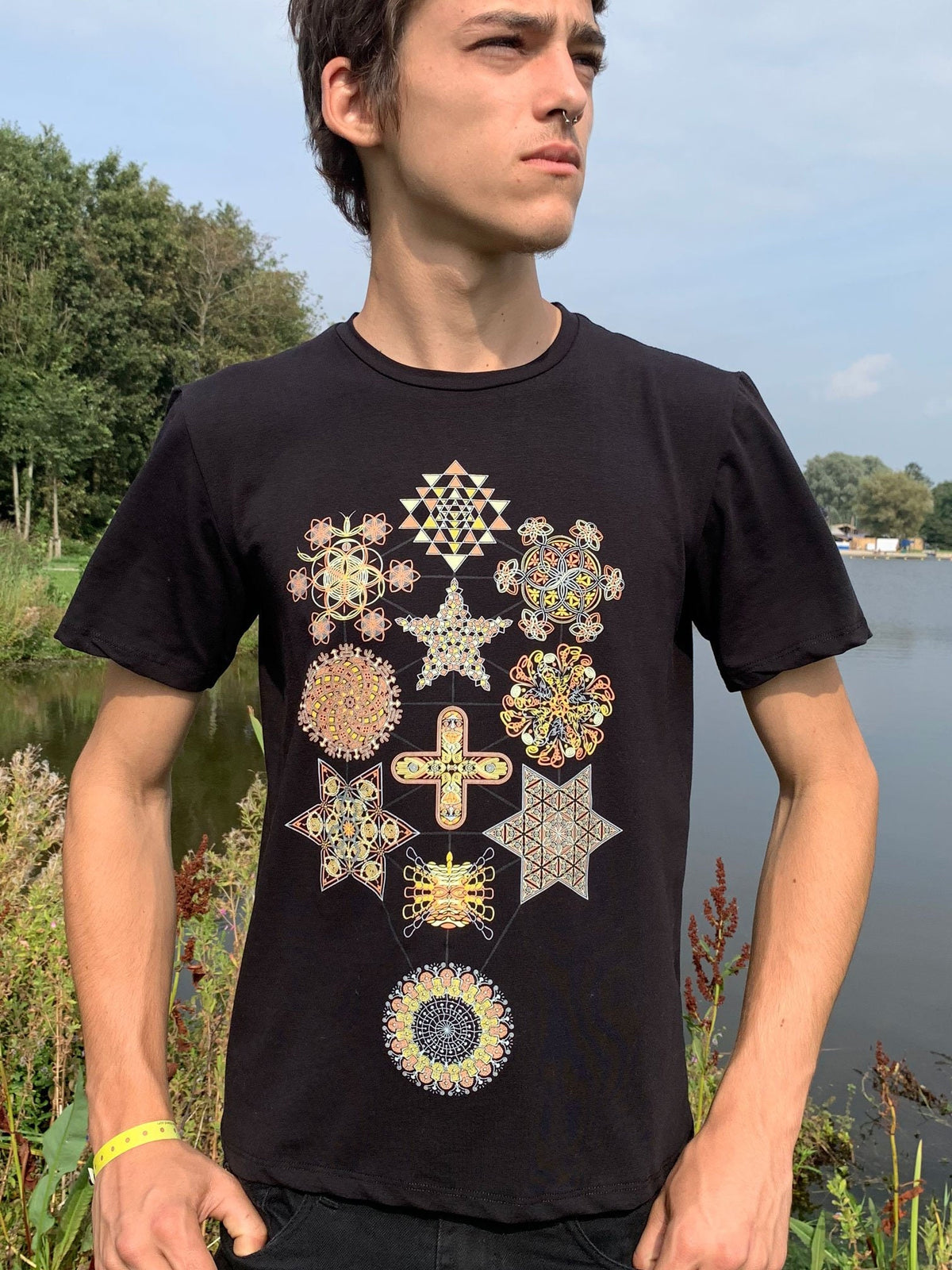 Spiritual Shirt for men SYMBOL TREE men psychedelic shirt trippy shirt men festival shirt men Burning man tshirt acid shirt men Graphic Tee – Cozy Vibes · High-Quality Print