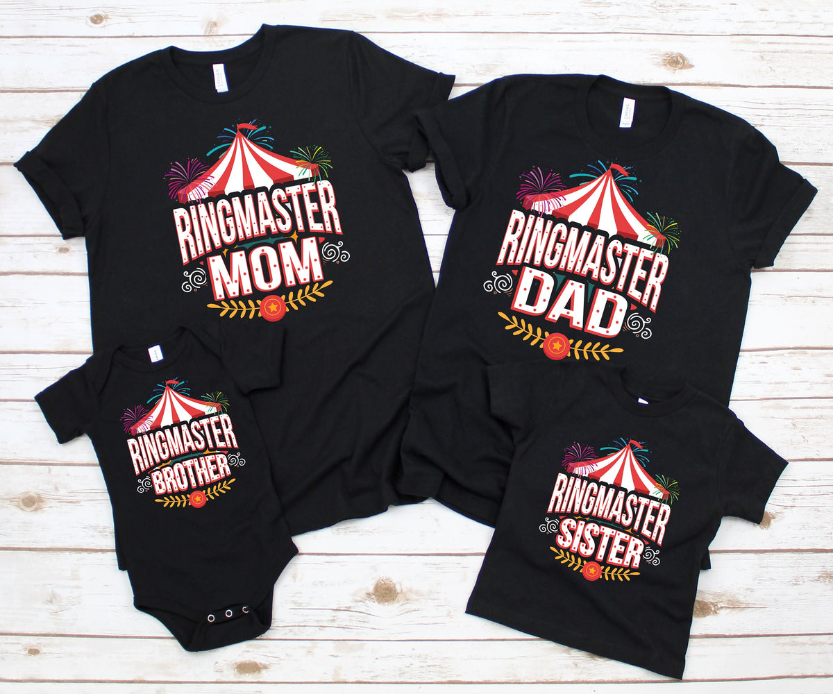 Circus Birthday Carnival Ringmaster Matching Couples Family Mom Dad Sister Brother TShirt TShirt Hoodie Baby One Piece Hoodie – Soft Feel · Great Gift For Fans