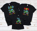 Farmer Tractor Birthday Boy Themed Party Matching Family Mom Dad TShirt TShirt Hoodie Baby One Piece Hoodie – Aesthetic Look · Trending Graphic Apparel