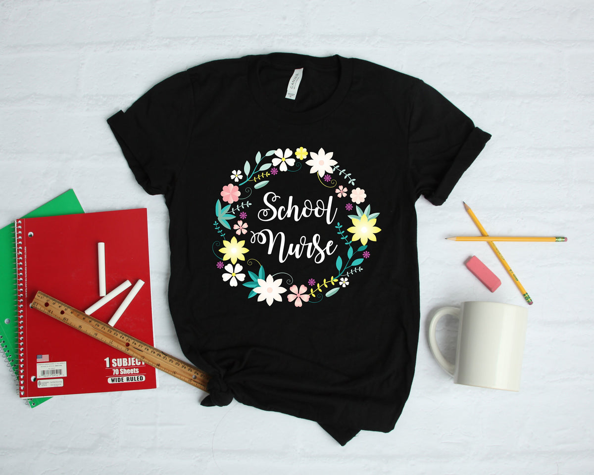 School Nurse Cute Flowers TShirt Hoodie Sweatshirt Long Sleeve Apparel Gift Hoodie – Everyday Comfort · Great Gift For Fans