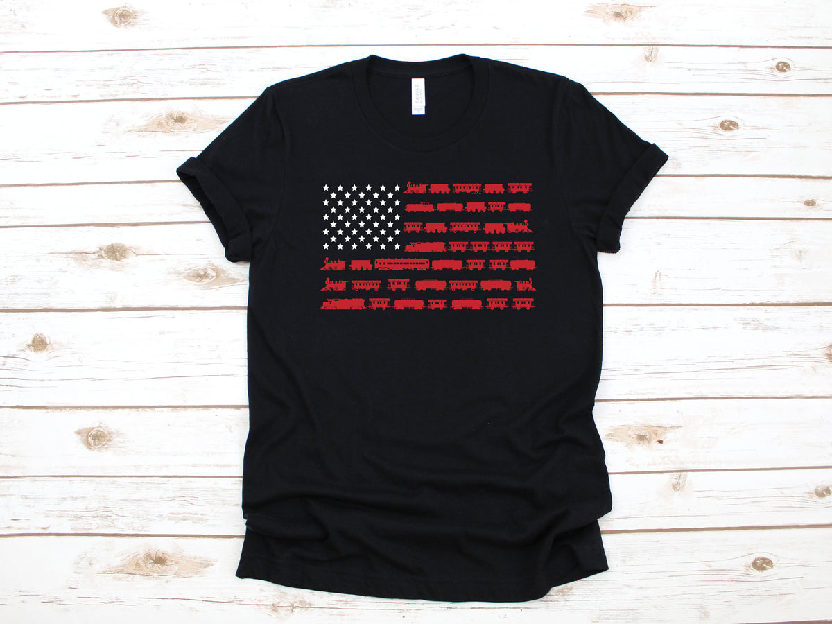 Train American Flag USA Conductor Railroad Locomotive TShirt Tank Top Hoodie Sweatshirt Long Sleeve Child Apparel Gift Hoodie – Everyday Comfort · Great Gift For Fans