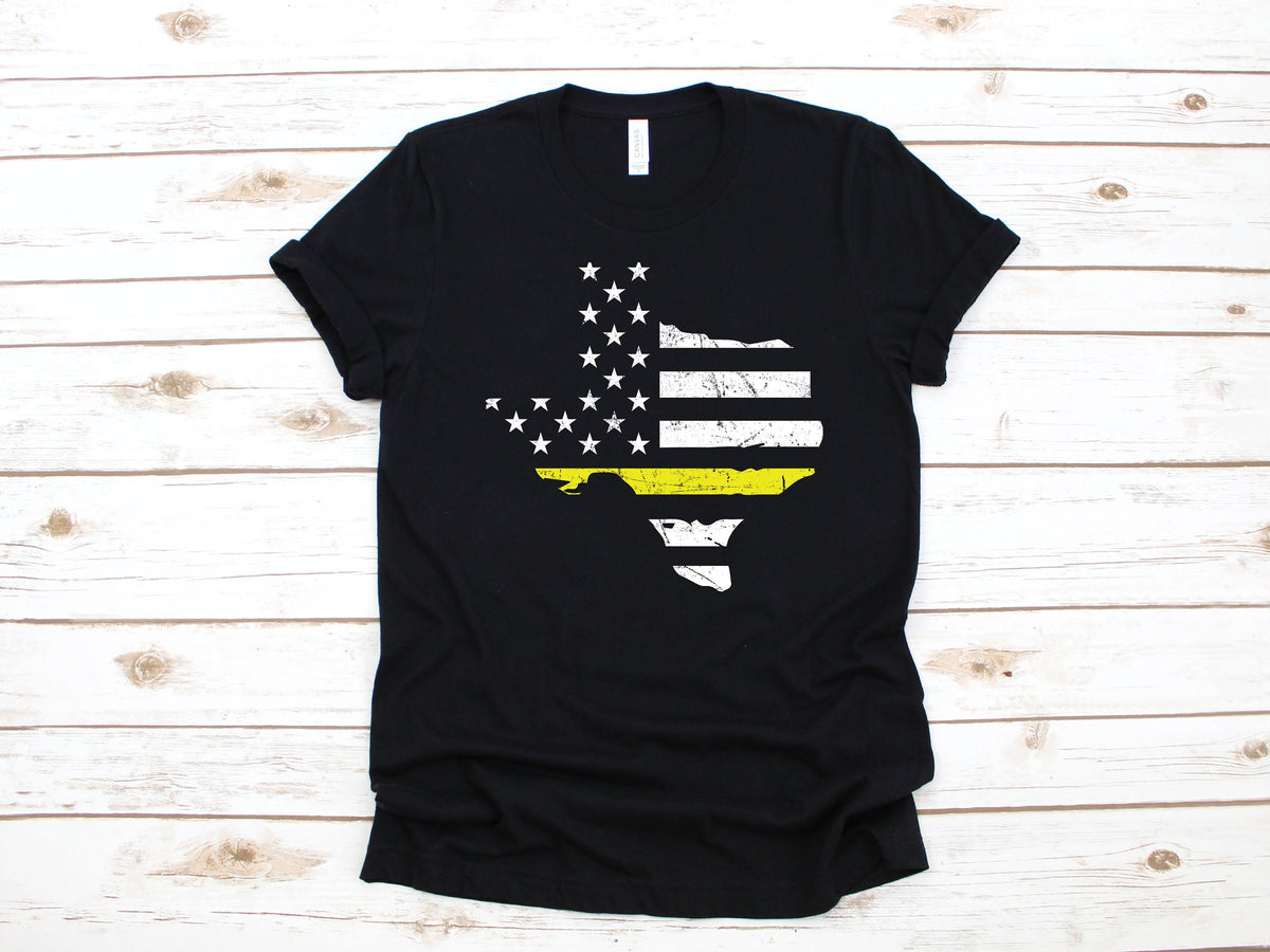 Texas 911 Dispatcher American Flag TShirt USA Texan Emergency Operator Thin Gold Line Tank Top Hoodie Sweatshirt Long Sleeve Hoodie Hoodie – Soft Feel · Perfect For Daily Wear