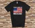 Proud American Mechanic Shirt Great Birthday Christmas or Father39s Day Gifts for Auto Mechanic Diesel Mechanic Car Mechanic Dad or Husband Graphic Tee – Easygoing Wear · High-Quality Print