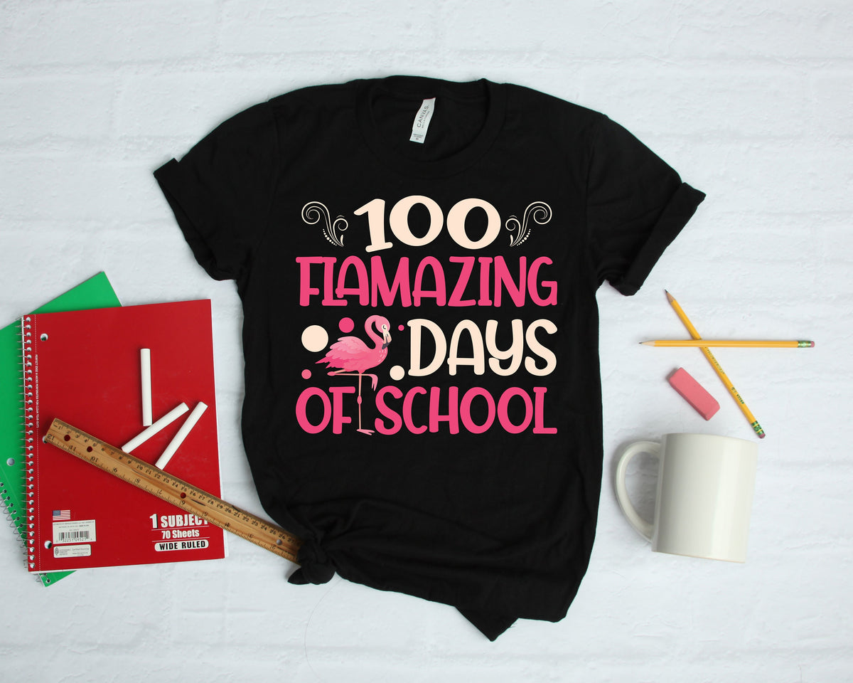 Flamingo 100 Days of School Cute TShirt Hoodie Sweatshirt Long Sleeve Apparel Gift Hoodie – Cozy Vibes · Must-Have Style