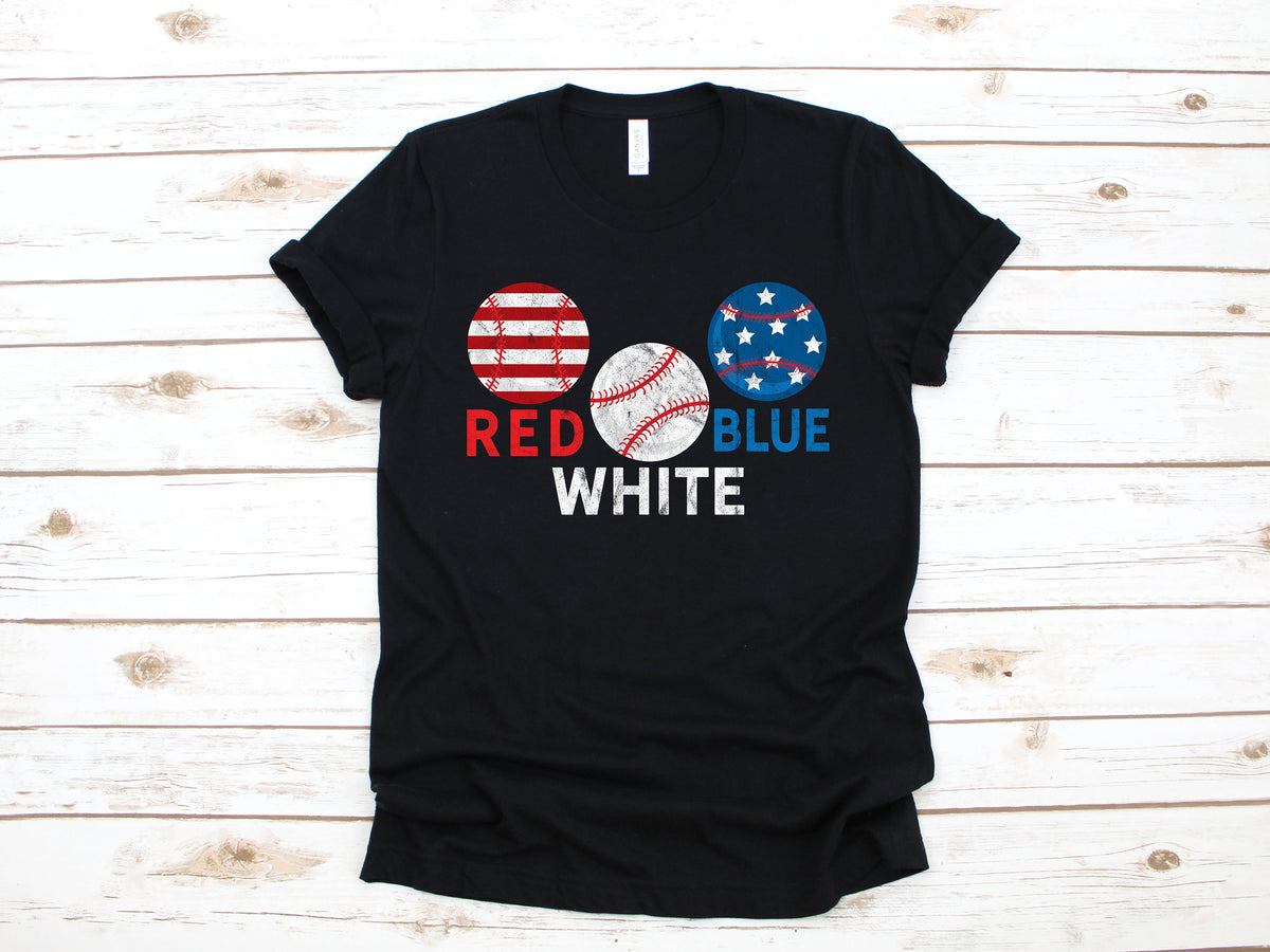 Baseball Red White and Blue TShirt July 4th Tank Top Hoodie Sweatshirt Long Sleeve Womens Apparel Gift Hoodie – Premium Graphic · Must-Have Style
