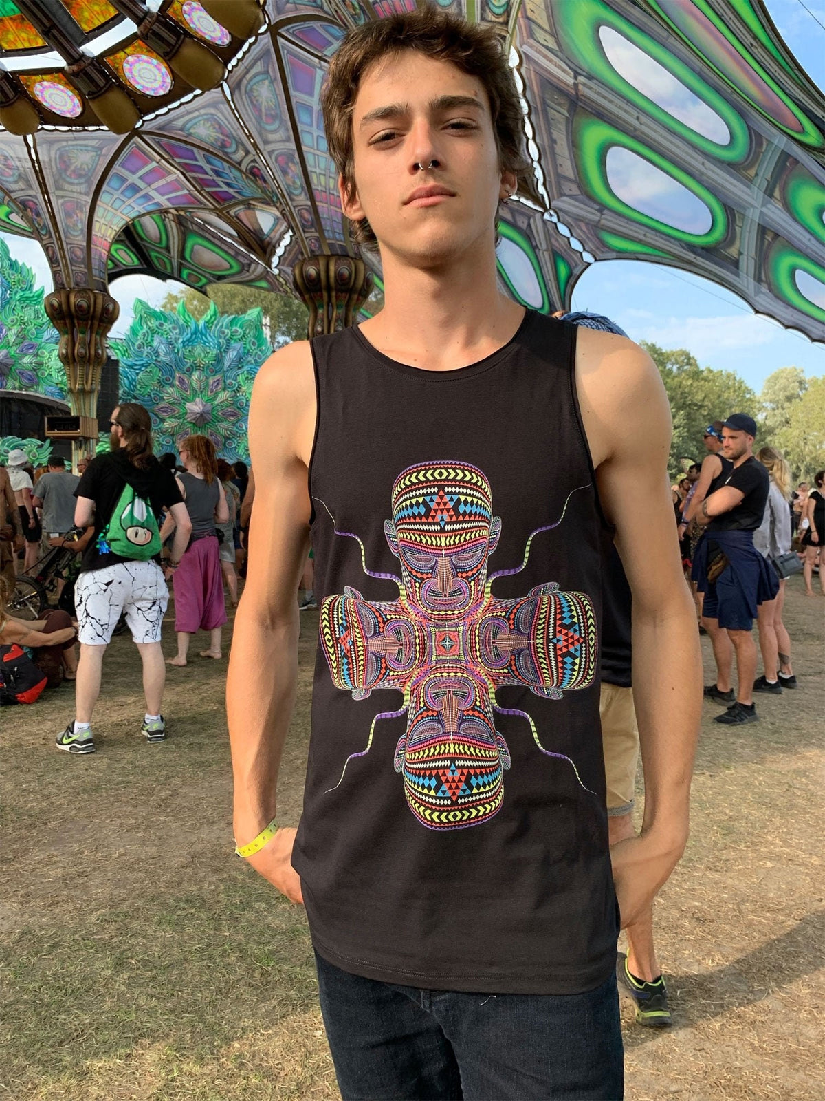 DMT Changa men Tank top Mandala sacred geometry trippy glow in the dark psychedelic tank top festival Sleeveless Top Tank Top – Easygoing Wear · Trending Graphic Apparel