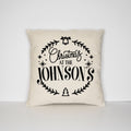Personalized Christmas Throw Pillow Case Custom Family Name Cushion Cover Festive Home Decor Graphic Tee – Premium Graphic · High-Quality Print