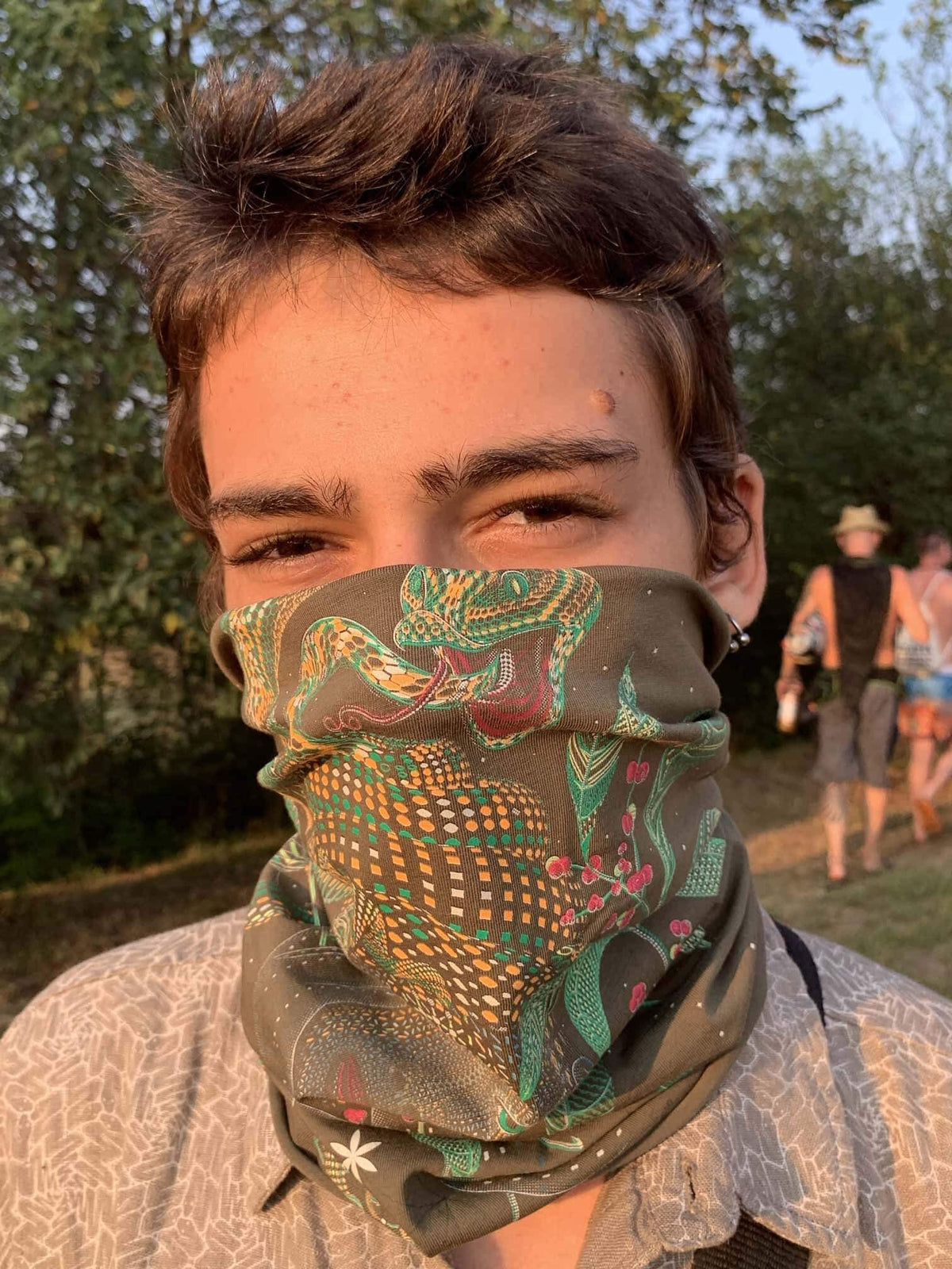 Neck Tube Scarf Neck Gaiter Mask AYA Olive Dust Mask Cotton Face Mask Festival Head Wrap Neck Gaiter Bandana Snood Rave Dust Mask Graphic Tee – Warm & Stylish · Perfect For Daily Wear