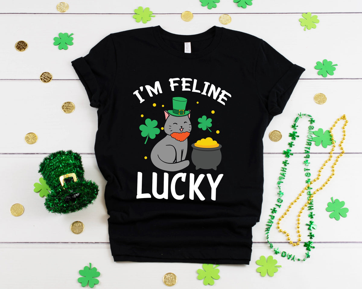 St Patrick39s Day Cat Shirt Cute Kitten Feline Lucky Outfit TShirt Hoodie Sweatshirt Long Sleeve Apparel Gift Hoodie – Everyday Comfort · Top Pick For Any Outfit