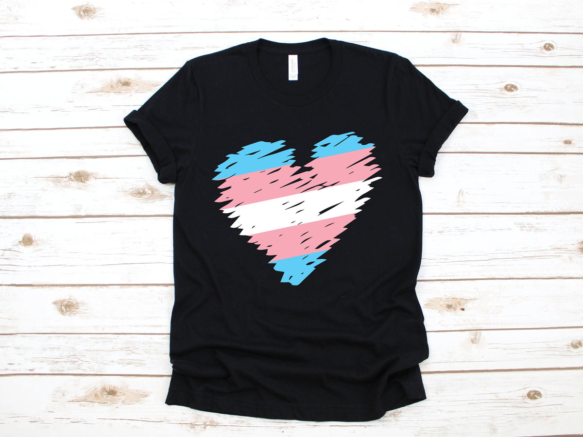 Trans Flag Heart TShirt Transgender Pride LGBTQ Gay Pride Tank Top Hoodie Sweatshirt Long Sleeve Apparel Gift Hoodie – Feel-Good Design · Perfect For Daily Wear