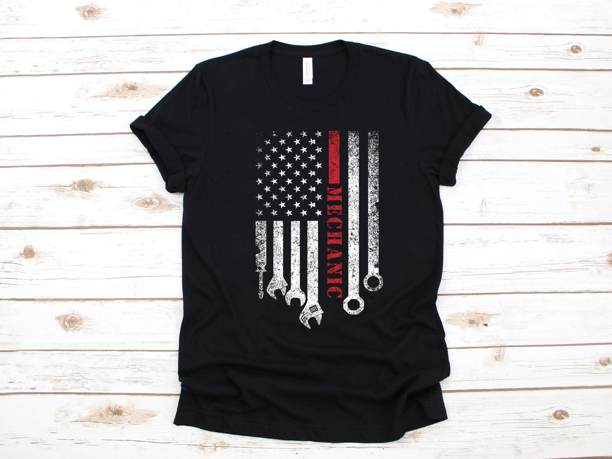 Car Mechanic American Flag Shirt USA Auto Mechanic TShirt Tank Top Hoodie Sweatshirt Long Sleeve Diesel Fathers Day Gift Hoodie – Premium Graphic · Trending Graphic Apparel