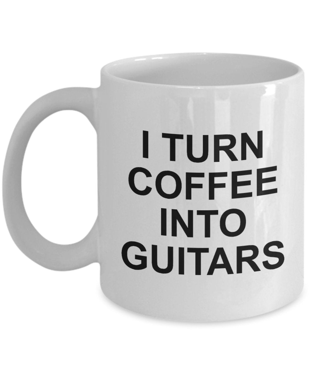Funny Luthier Gift Luthier Coffee Mug Guitar Builder Gift Guitar Maker I Turn Coffee Into Guitars Graphic Tee – Fan Favorite · Must-Have Style